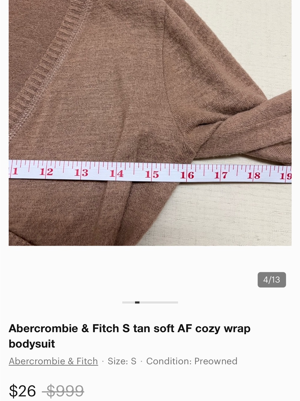 Abercrombie and Fitch soft and cozy V-neck bodysuit - Picture 7 of 8